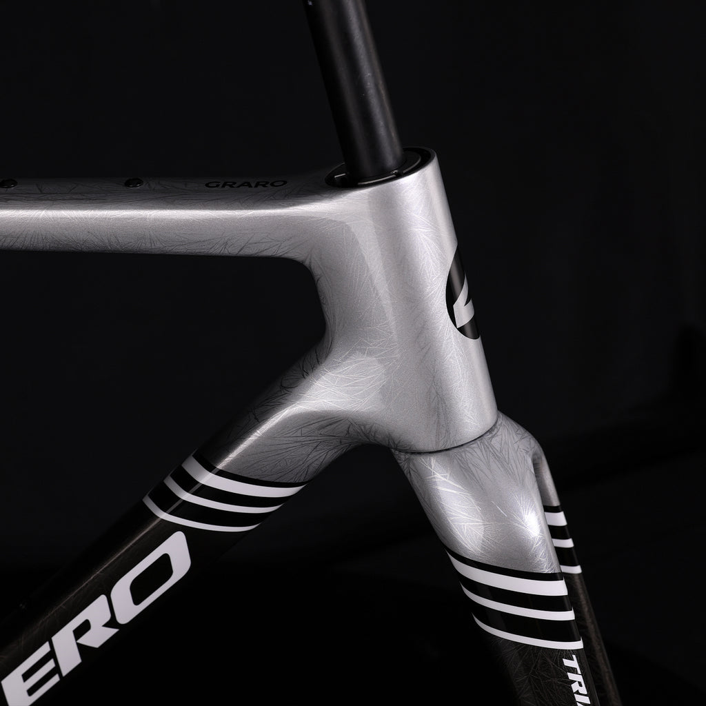 ICAN Graro gravel frame in custom paintjob ice crack uci approval TRIAERO